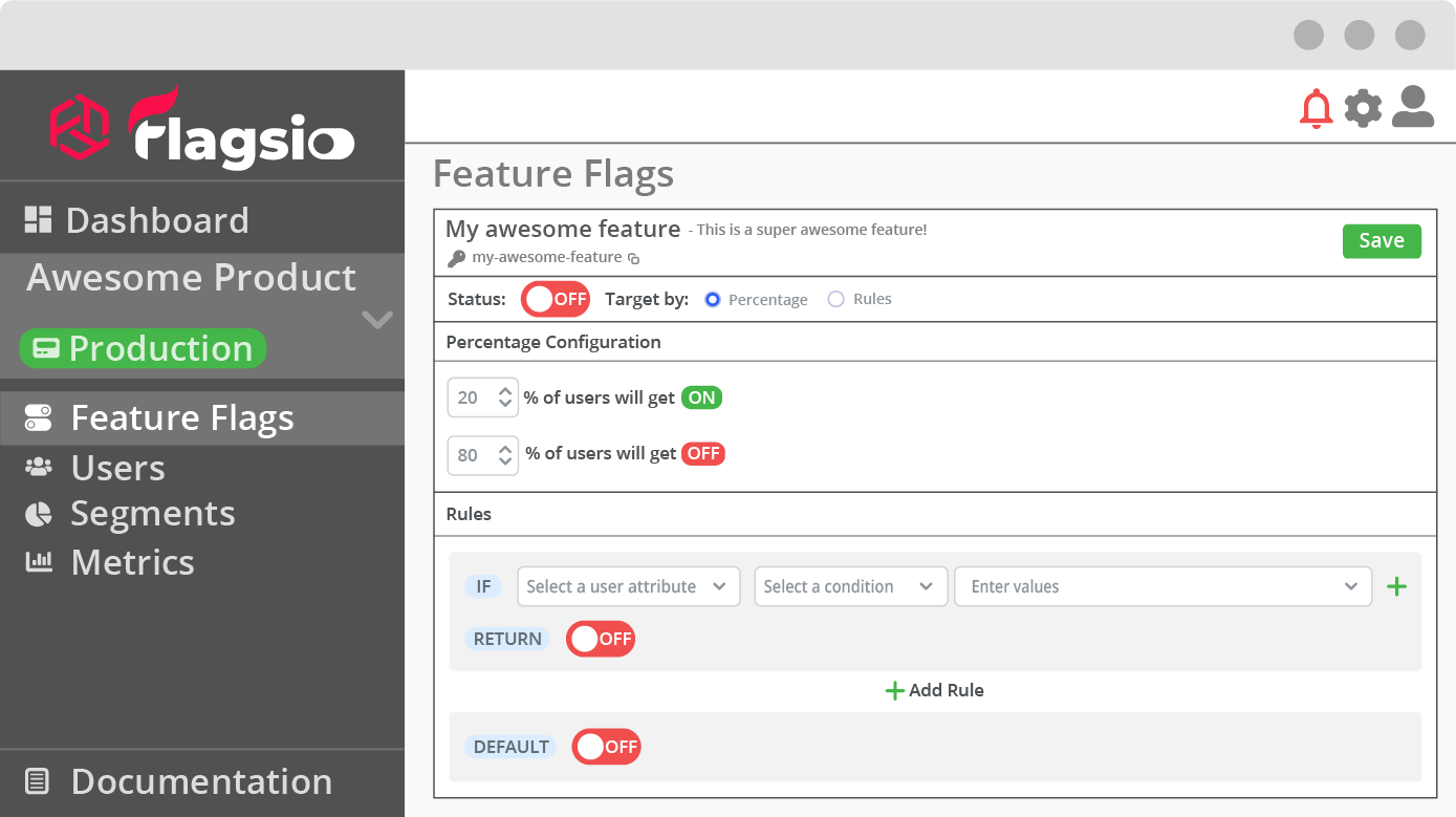 Configuring a new flag in the product page