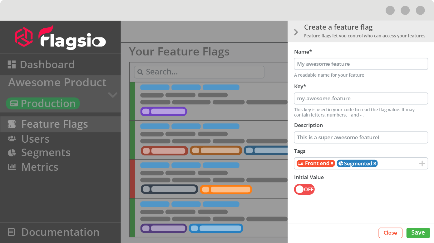 Creating a new flag in the product page